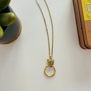 Free People Leopard Ring Charm Necklace